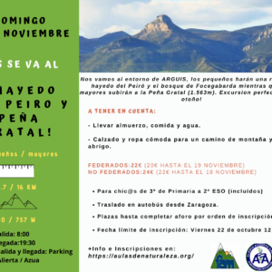 Excursión Gratal y Hayedo de Peiró. 24 de Noviembre